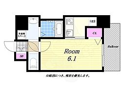 大阪市港区八幡屋2丁目マンション 1Kの間取図画像