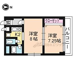 ステーションコートヤード 9階2Kの間取り