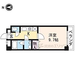 ヴァンウエスト 1Kの間取図画像