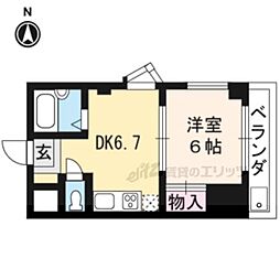 京阪本線 出町柳駅 徒歩3分の賃貸マンション 1階1DKの間取り