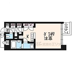 京都市営烏丸線 丸太町駅 徒歩7分の賃貸マンション 4階1Kの間取り