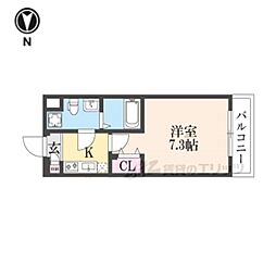 D.CLAREST CREST TAPP 二条 504 5階1Kの間取り