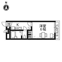 レオパレス堀川 1Kの間取図画像