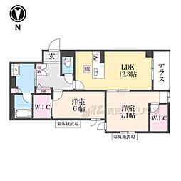 シャーメゾン三条東山 2LDKの間取図画像