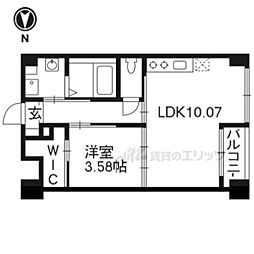 プラネシア東山三条 1LDKの間取図画像