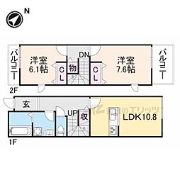 リージェント銀閣寺 2LDKの間取図画像