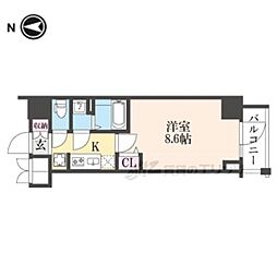 DC.Garden京都西 1Kの間取図画像