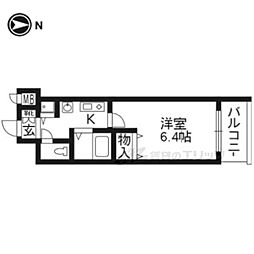 プレサンス京都四条烏丸クロス 1Kの間取図画像