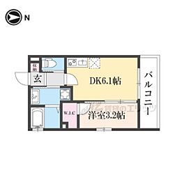 Live Flat京都西院 1DKの間取図画像