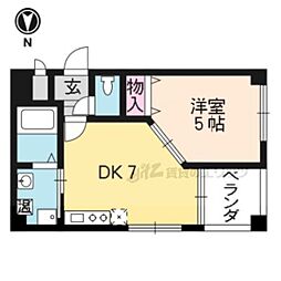 シルクシティ花 1DKの間取図画像