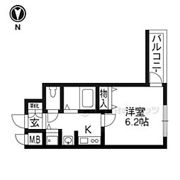 プレサンス京都四条河原町ネクステージ 1Kの間取図画像