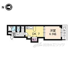 アブレスト今出川 1DKの間取図画像