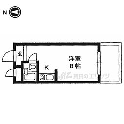 スクエア20 ワンルームの間取図画像