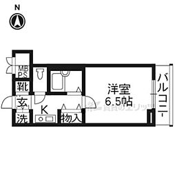 リーガル京都河原町3 1Kの間取図画像