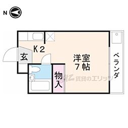 光陽ハイツ 1Kの間取図画像