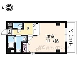 ペペ御所南 1Kの間取図画像