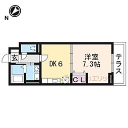 ベルウエスト 1DKの間取図画像