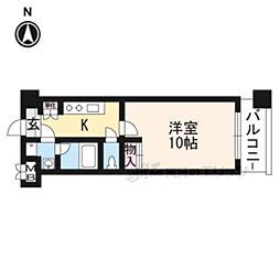 プラネシア星の子山科三条 1Kの間取図画像