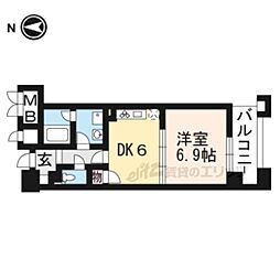 パインフィールド洛東 1DKの間取図画像
