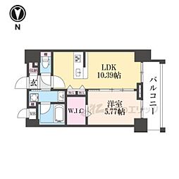 Viento京都駅 1LDKの間取図画像