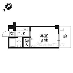 第三吉与門ハイツ 1階1Kの間取り