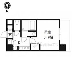 アドバンス京都ソナーレ 1Kの間取図画像