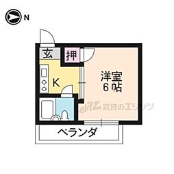 コープ春菜 2階1Kの間取り