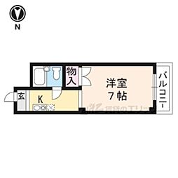 クリスタルハイツ 3階1Kの間取り