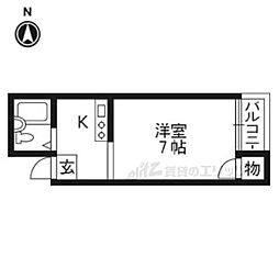 サンフローラ 5階1Kの間取り