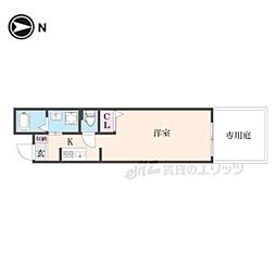 仮）中京区橋東詰町マンション 1階ワンルームの間取り