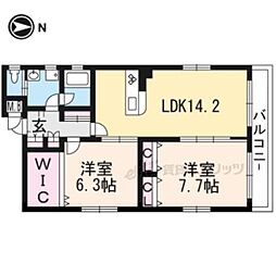 EXCEED二条高倉 4階2LDKの間取り