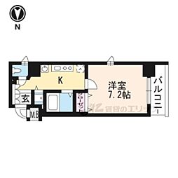 京阪本線 七条駅 徒歩2分の賃貸マンション 2階1Kの間取り