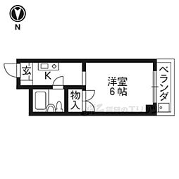 フィルストン 2階1Kの間取り
