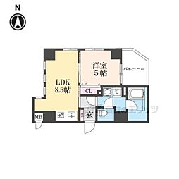 MSR京都二条城 7階1LDKの間取り