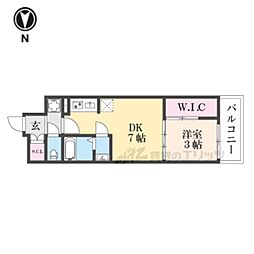 京都市営烏丸線 四条駅 徒歩9分の賃貸マンション 4階1LDKの間取り