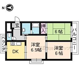 JR湖西線 大津京駅 徒歩7分の賃貸マンション 3階3DKの間取り