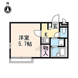 JR東海道・山陽本線 膳所駅 徒歩4分の賃貸アパート 2階1Kの間取り