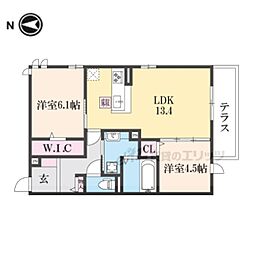 Ｐａｌａｉｓ　Ｐｏｉｒｅ　Ｂ棟 1階2LDKの間取り