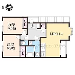ジョイフル・メゾン 2LDKの間取図画像