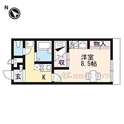 JR湖西線 比叡山坂本駅 徒歩5分の賃貸アパート 2階1Kの間取り