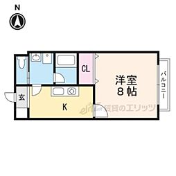 近江鉄道近江本線 水口城南駅 徒歩5分の賃貸アパート 1階1Kの間取り