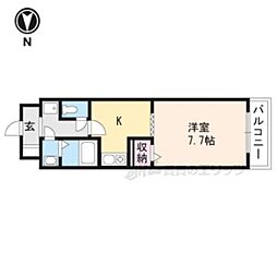 JR東海道・山陽本線 野洲駅 徒歩13分の賃貸マンション 3階1Kの間取り