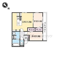 JR東海道・山陽本線 守山駅 徒歩7分の賃貸アパート 3階2LDKの間取り