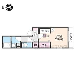 ノア 1階ワンルームの間取り