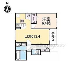 近江鉄道近江本線 水口駅 徒歩26分の賃貸アパート 1階1LDKの間取り