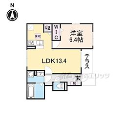 プラシード・アロッジオIV 1階1LDKの間取り