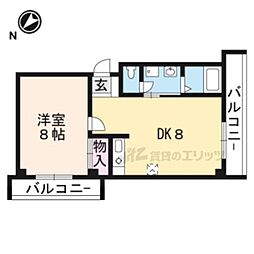 旭ビル 3階1DKの間取り