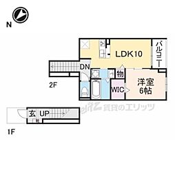 シエルクラスかわせみ 2階1LDKの間取り
