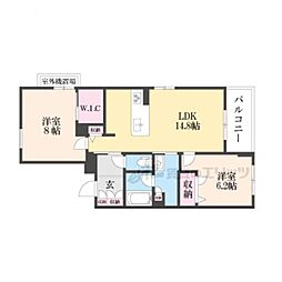 新清館III 3階2LDKの間取り