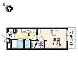 レオパレス若葉 1階1Kの間取り